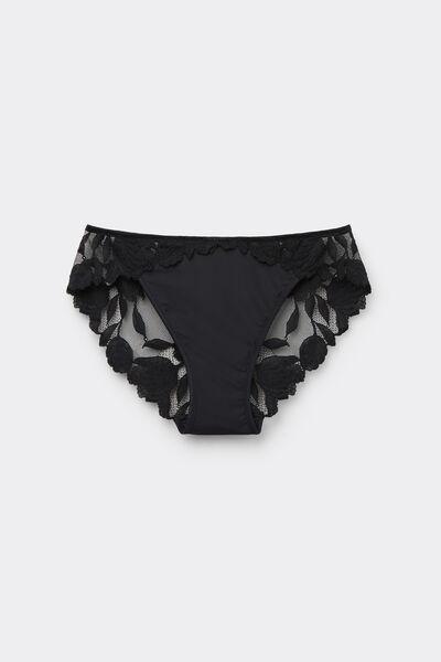 Black All About Flowers Briefs, Black, large image number 2