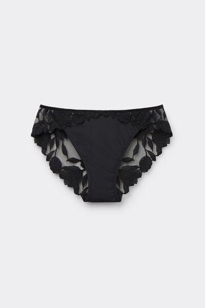 Black All About Flowers Briefs, Black, large image number 3