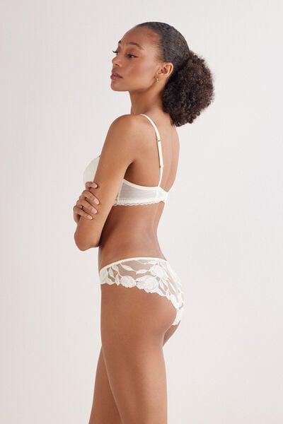 White All About Flowers Embroidered Slip, Powder White, large image number 0