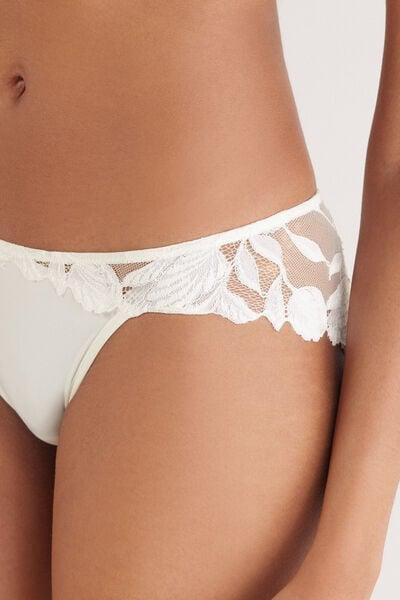 White All About Flowers Embroidered Slip, Powder White, large image number 5