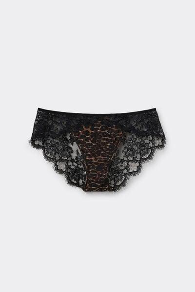 Brown Sensual Attitude Animal Print Lace Knickers, 5601_030K, large image number 3