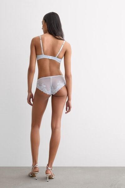 Blue Silky Flowers Lace Knickers, 5601_060K, large image number 2