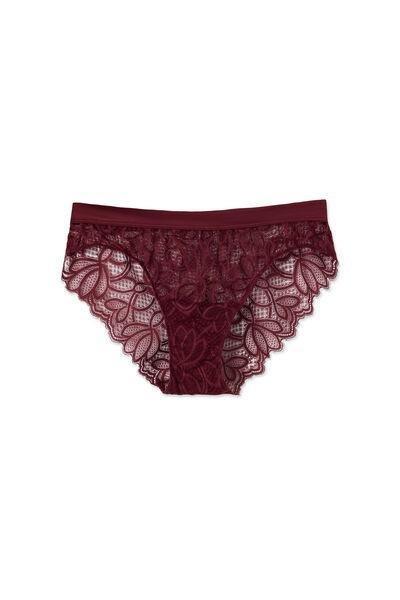Red Elevate Your Day Eyelash Trim Lace Knickers, 5601_181K, large image number 1