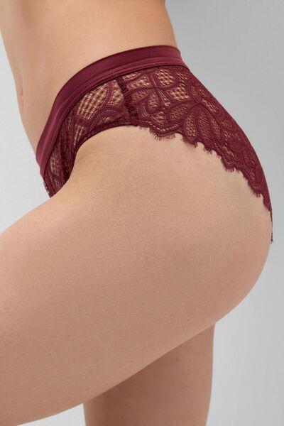 Red Elevate Your Day Eyelash Trim Lace Knickers, 5601_181K, large image number 4