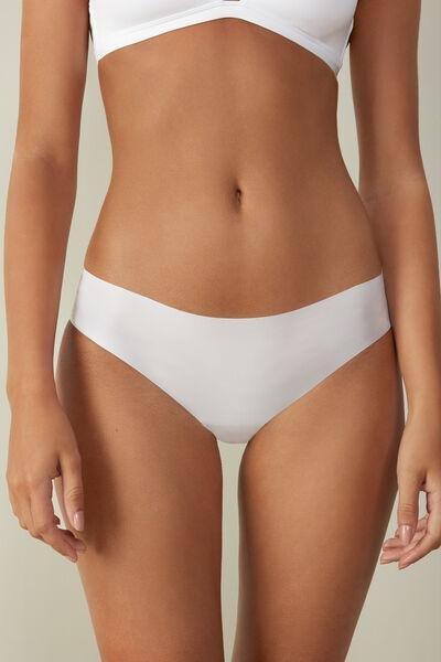 White Seamless Microfibre Briefs, , large image number 1