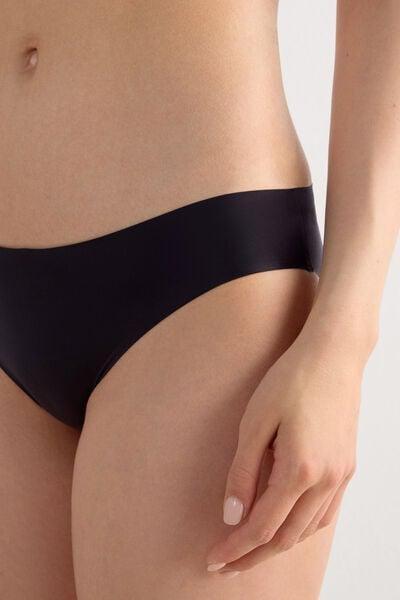Black Seamless Raw-Edge Briefs, Black, large image number 11