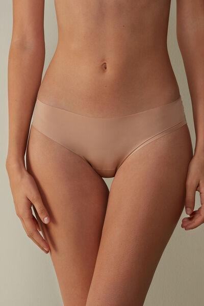 Beige Seamless Microfibre Briefs, , large image number 1