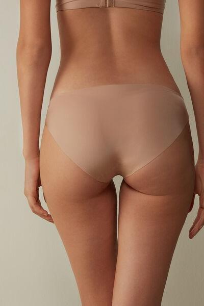 Beige Seamless Raw-Edge Briefs, Soft Beige, large image number 14
