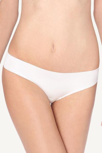 White Seamless Raw-Edge Briefs, , large image number 0