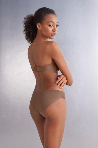 Beige Seamless Microfibre Briefs, , large image number 1