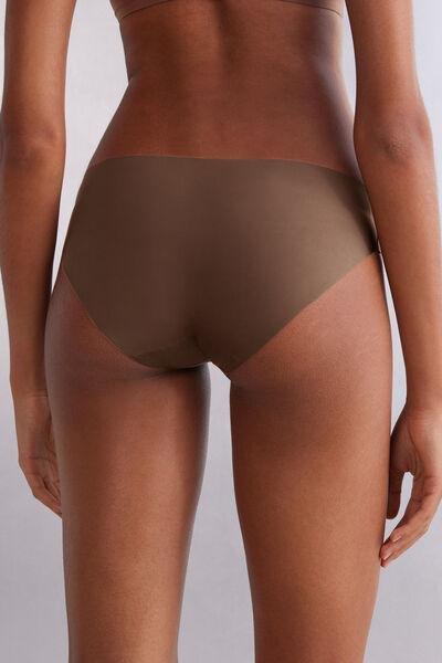 Beige Seamless Microfibre Briefs, , large image number 3