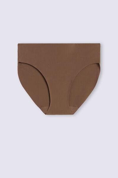 Beige Seamless Microfibre Briefs, Brown Mocha, large image number 7