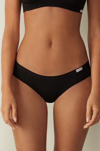 Black Low-Rise Panties, , large image number 0