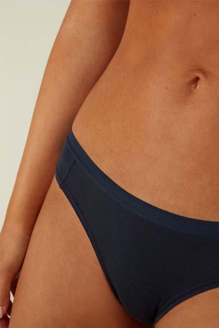 Intense Blue Seamless Natural Cotton Panties, , large image number 5