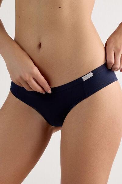 سروال داخلي بحوا" غير مدروزة قطن أزرق, Intense Blue, large image number 8