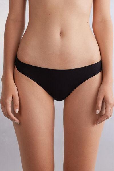 Black Low Rise Cotton Knickers, , large image number 0