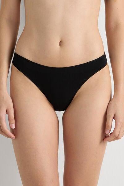 Black Low Rise Knickers, Black, large image number 1