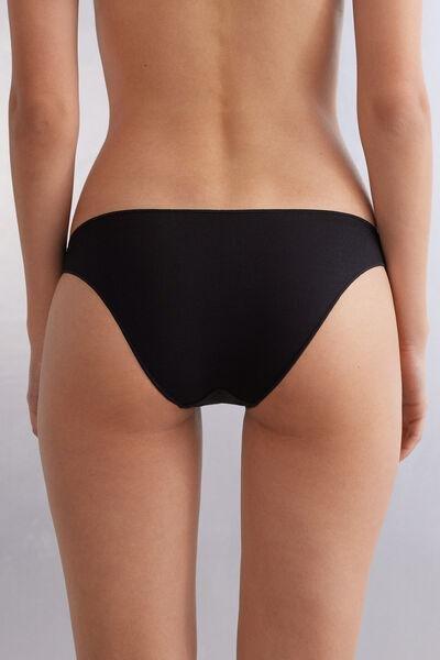 Black Low Rise Cotton Knickers, , large image number 3
