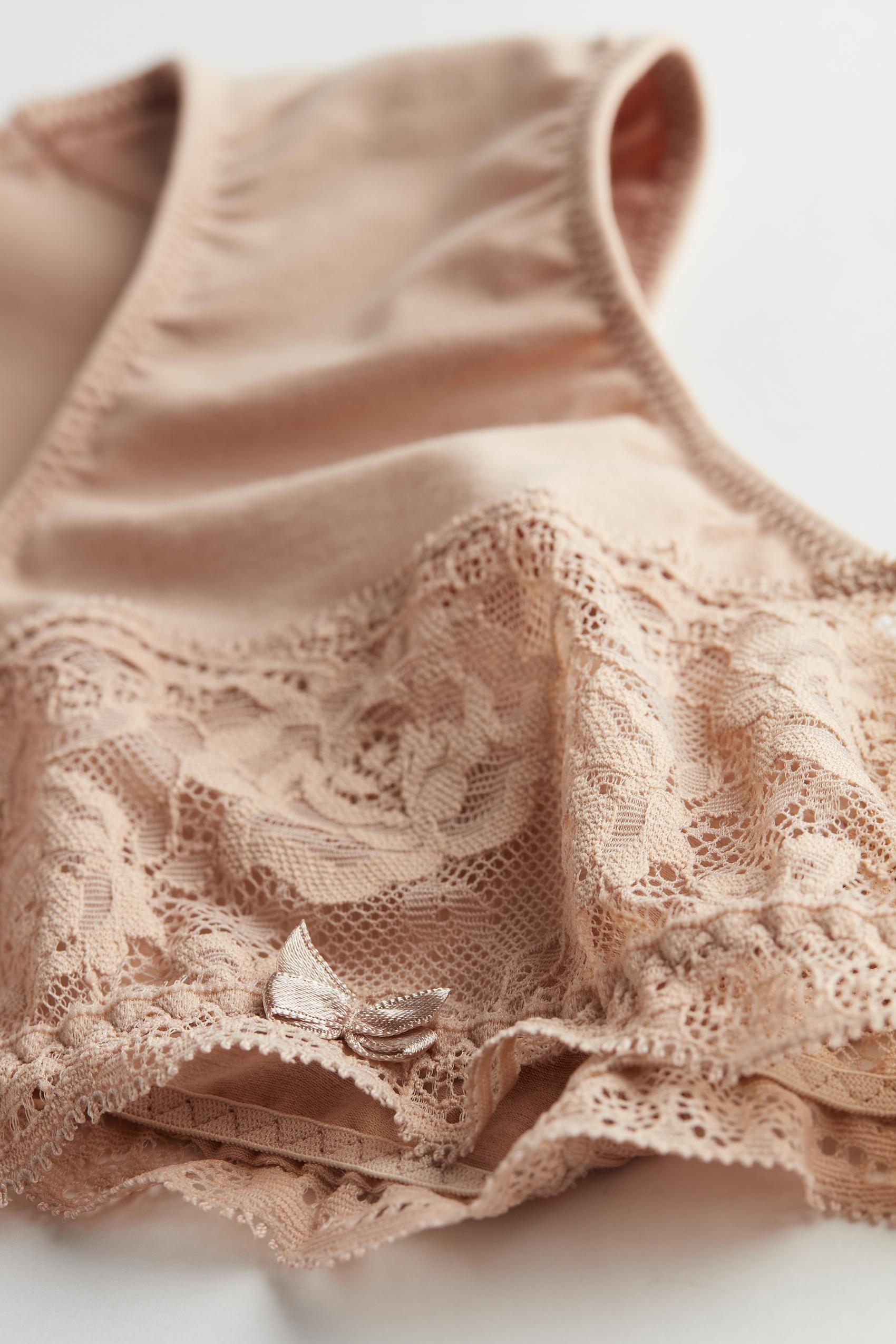 Beige Semi-High Rise Briefs, , large image number 5