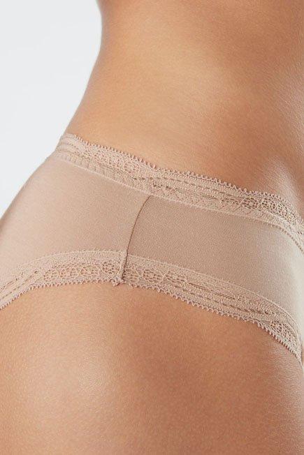 Soft Beige Cotton And Lace Briefs, Women, , large image number 6