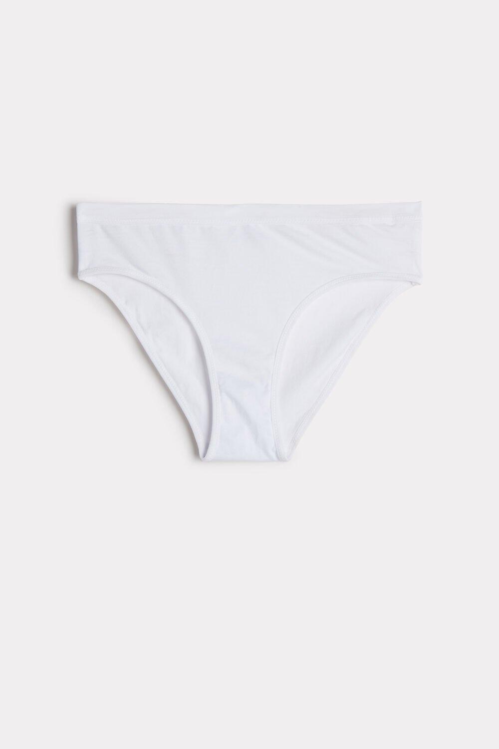 White Semi-High Rise Briefs, , large image number 4