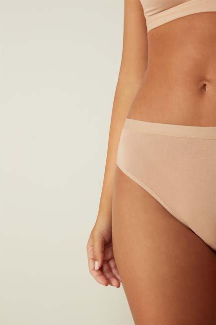 Beige Semi-High Waist Briefs, , large image number 2
