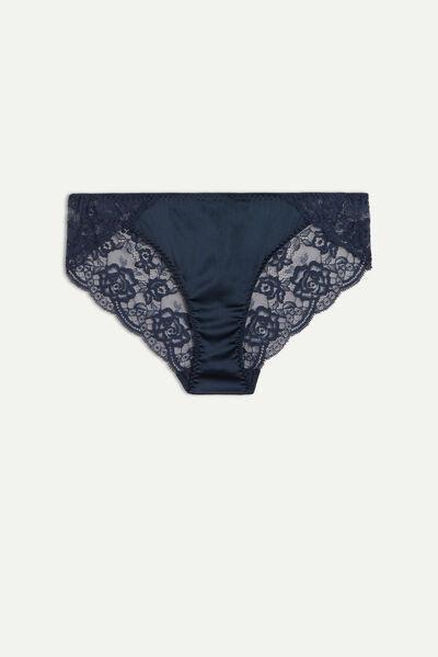 Intimissimi INTENSE BLUE Silk and Lace Briefs
