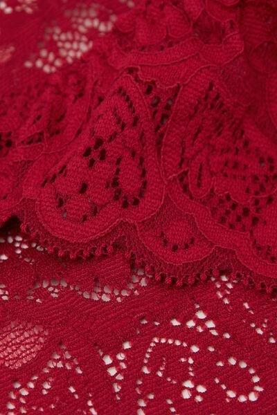 Red Low-Waist Silk And Lace Briefs, Red, large image number 4