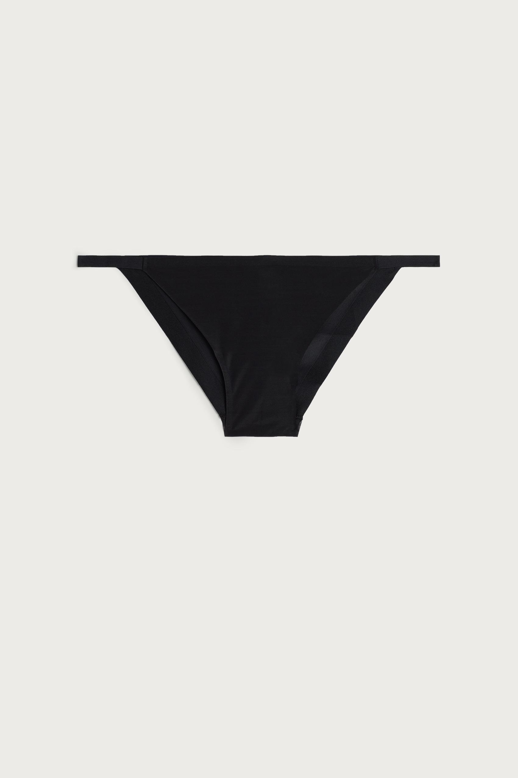 Black Invisible Touch Side Straps Briefs, , large image number 4