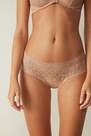 Intimissimi - Soft Beige High-Rise Briefs In Lace And Cotton
