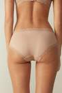 Intimissimi - Soft Beige High-Rise Briefs In Lace And Cotton