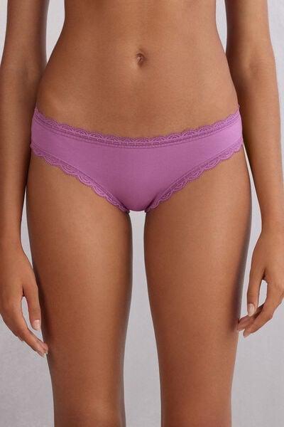 Purple Lace-Trimmed Briefs, 5601_343J, large image number 1