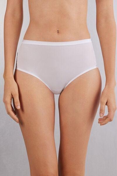 White Ultralight High-Waisted Lace Briefs, White, large image number 1