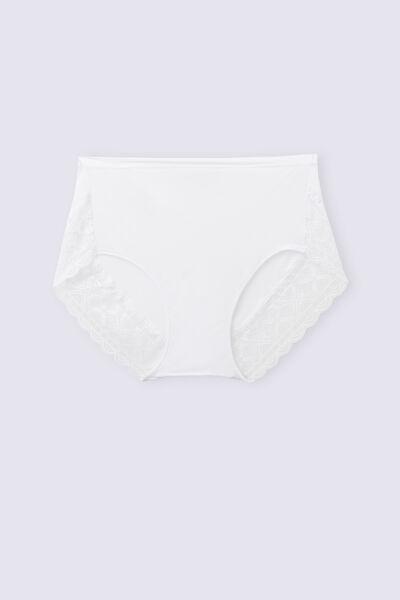 BIANCO Ultralight Microfibre and Lace High-Waisted Briefs, , large image number 2