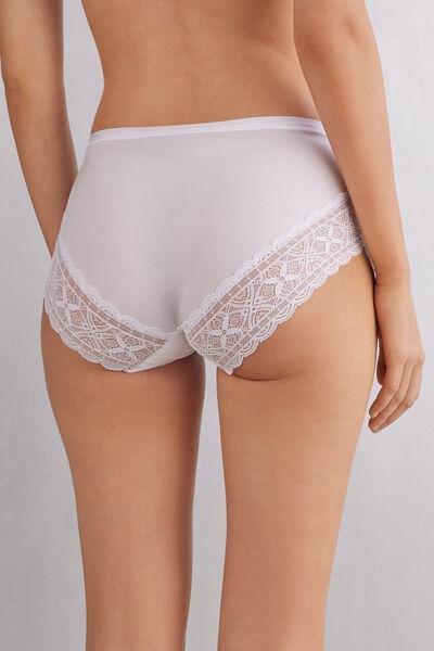 BIANCO Ultralight Microfibre and Lace High-Waisted Briefs, , large image number 3