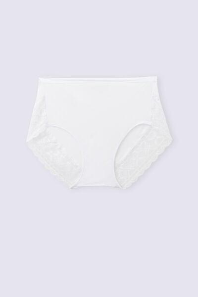 White Ultralight High-Waisted Lace Briefs, White, large image number 3