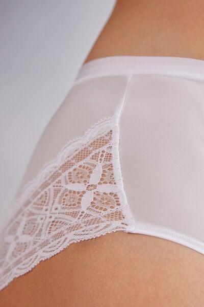 White Ultralight High-Waisted Lace Briefs, White, large image number 5
