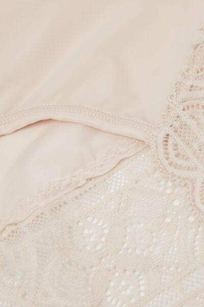 Cream Ultralight High-Waisted Lace Briefs, Silk, large image number 4