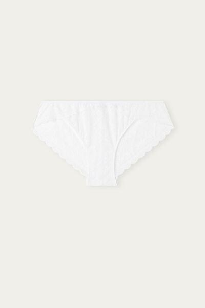 White Low-Rise Lace Briefs, , large image number 2