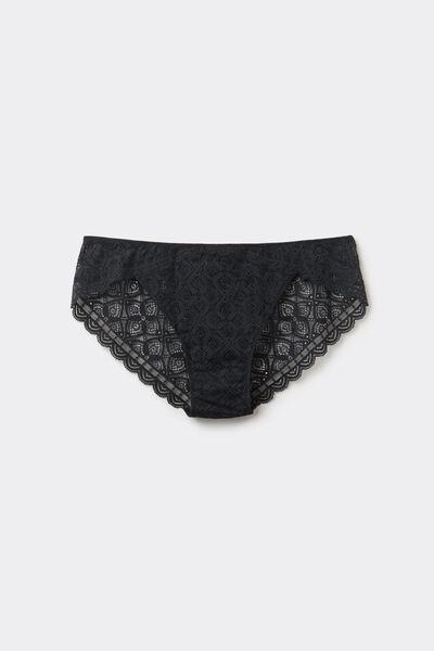 Black Low-Rise Lace Briefs, , large image number 3