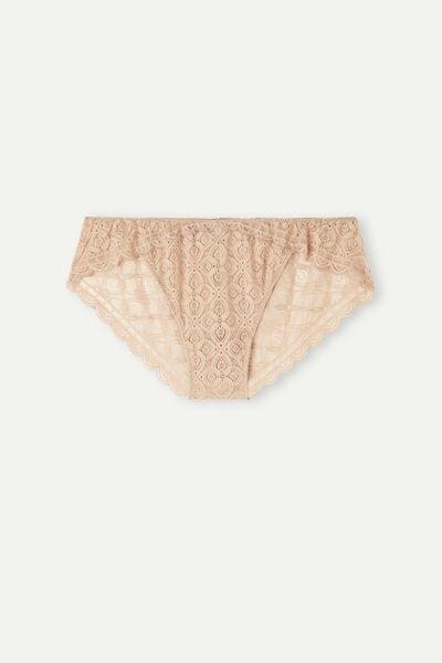 Beige Low-Rise Lace Briefs, , large image number 2