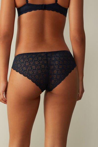 Intimissimi Blue Low-Rise Lace Briefs