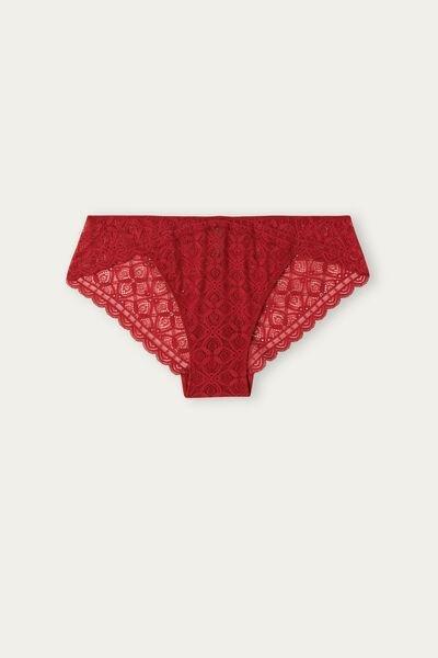 Red Low-Rise Lace Briefs, , large image number 2