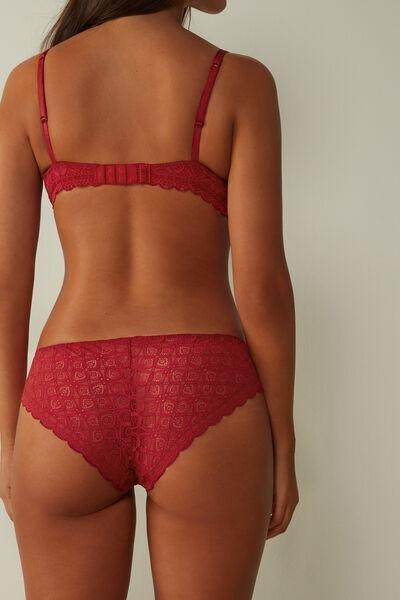 Red Low-Rise Lace Briefs, , large image number 3