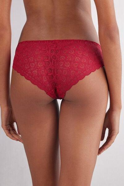Red Low-Rise Lace Briefs, Red, large image number 5