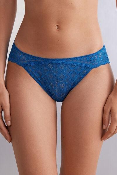 Blue Low-Rise Lace Briefs, 5601_328J, large image number 0