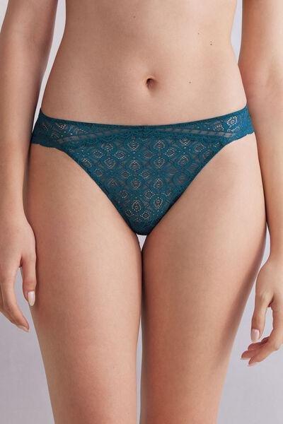 Intimissimi Blue Low-Rise Lace Briefs