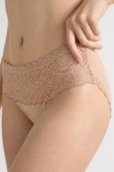 Beige Lace Ruffle Briefs, Soft Beige, large image number 5
