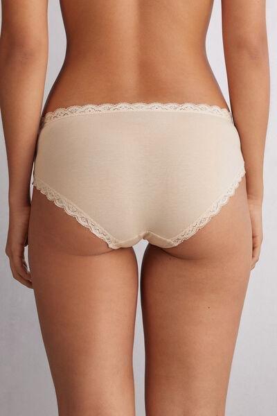 Cream Lace And Cotton Knickers, , large image number 3