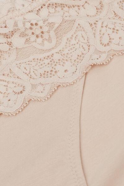 Cream Lace And Cotton Knickers, , large image number 4